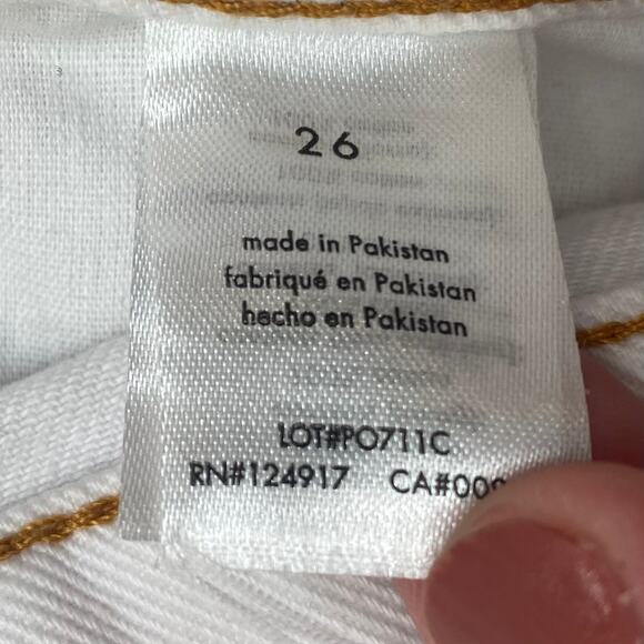 We Wore What Denim Women's White Distressed Straight Leg Jeans Size 26 - Picture 5 of 12